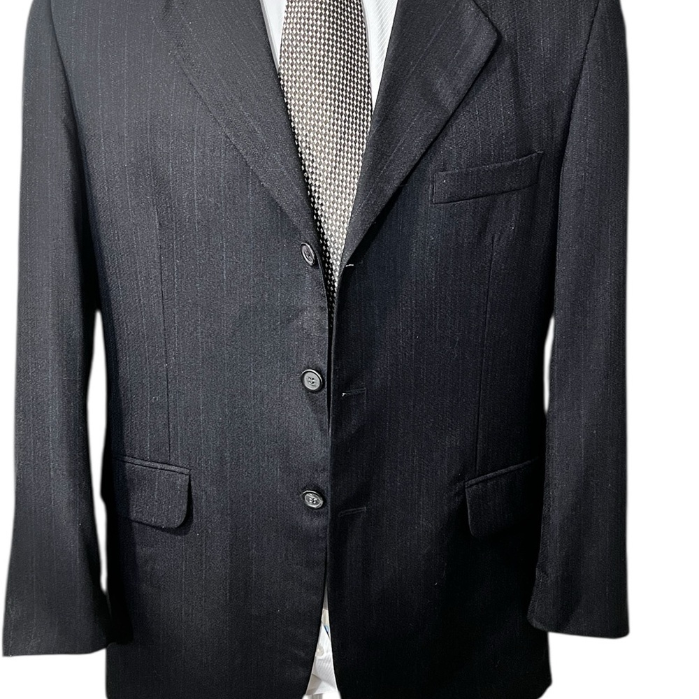 Classic Gray Men's Blazer with a slightly Blue Pinstripe very Subtle☑️VEN50 - Picture 12 of 12